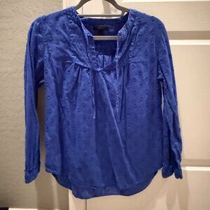 JCrew | Peasant 3/4 Sleeve Popover Blouse | Royal Blue | Size: 8